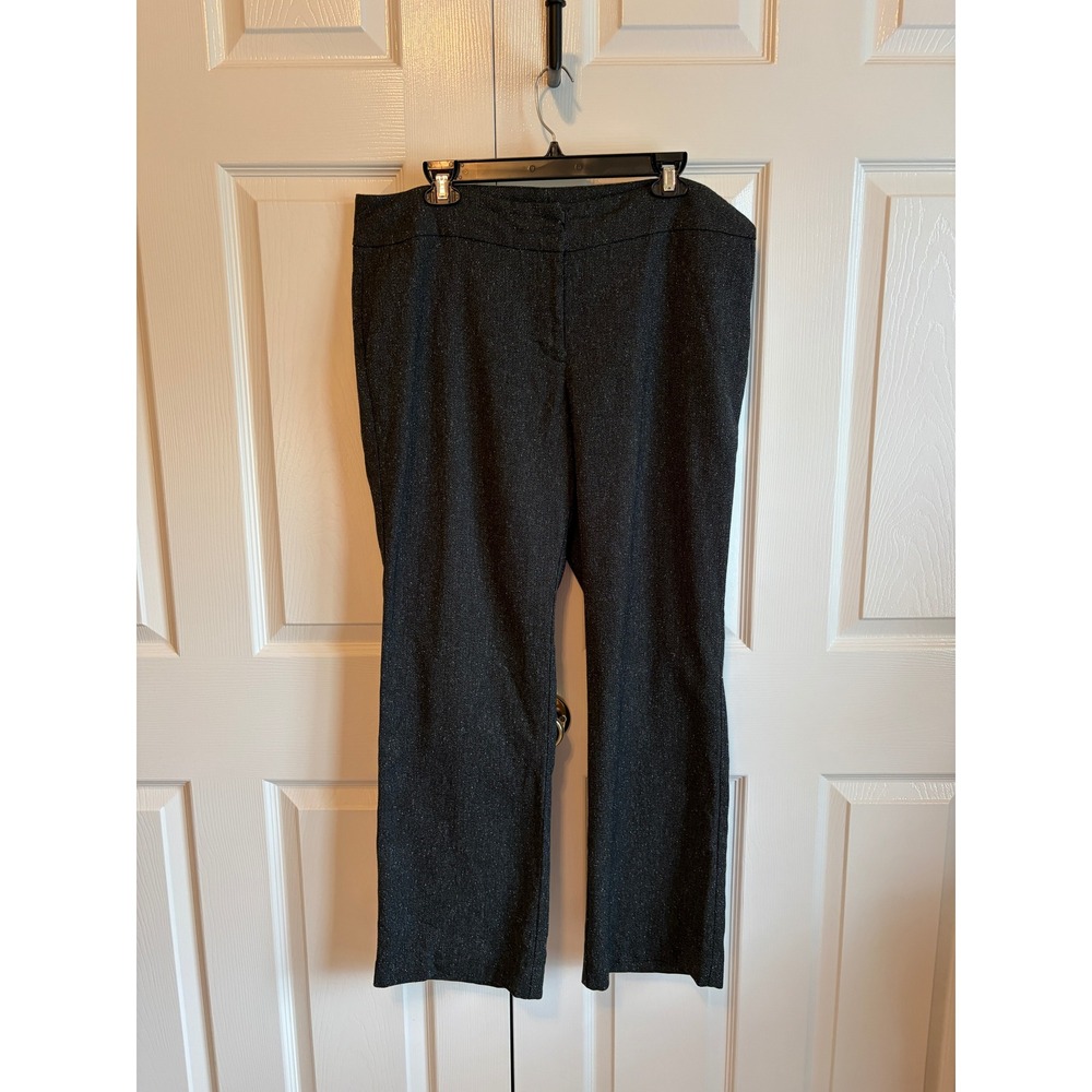 Ann Taylor Factory Curvy Petite Dress Pants Charcoal Grey Metallic Shimmer 14P
